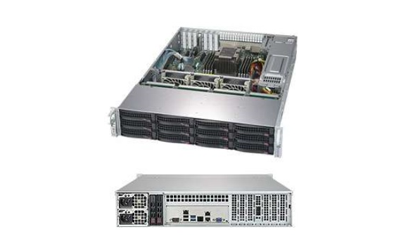 Supermicro SuperStorage 2U Server 5029P-E1CTR12L noCPU(1)Scalable/TDP 70-205W/ no DIMM(8)/ 3008controller HDD(12)LFF + opt. 2SFF/ 2x10Gbe/ 4xLP/ 2x800W