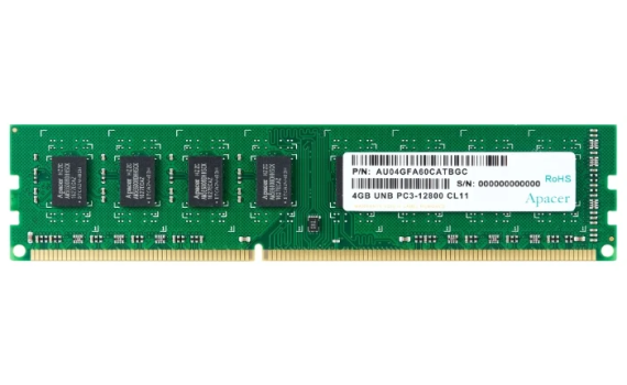 Apacer  DDR3   4GB  1600MHz UDIMM (PC3-12800) CL11 1.5V (Retail) 512*8 (AU04GFA60CATBGC/DL.04G2K.KAM)