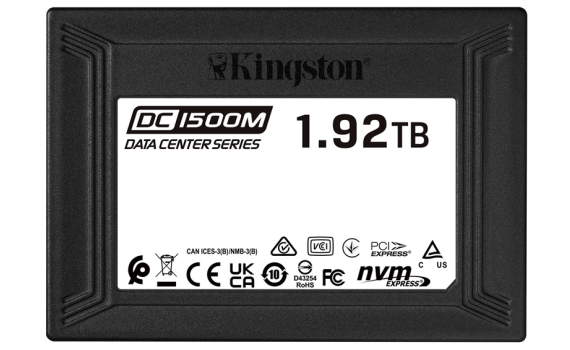 Kingston Enterprise SSD 1,92TB DC1500M U.2 PCIe NVMe SSD (R3300/W2700MB/s) 1DWPD (Data Center SSD for Enterprise)