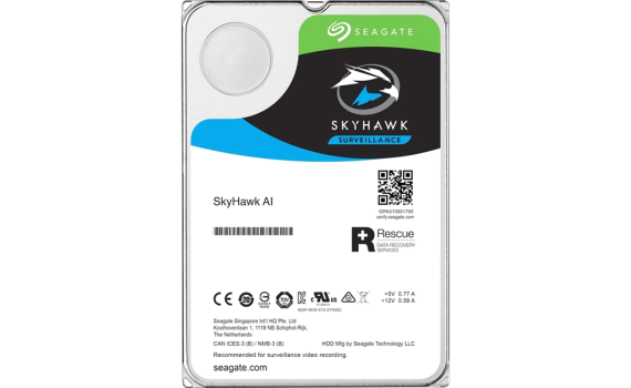 Жесткий диск HDD 10TB Seagate SkyHawk AI 512e ST10000VE001 3.5" SATA 6Gb/s 256Mb 7200rpm для систем видеонаблюдения