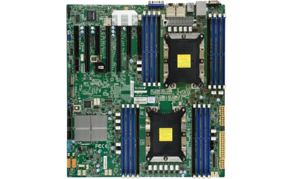 Supermicro Motherboard 2xCPU X11DPH-I 2nd Gen Xeon Scalable 205W/16xDIMM/10xSATA3/C612 RAID0/1/5/10/2x1GbE/3xPCIex16,4xPCIex8/2xM.2/12" x 13"(Bulk)