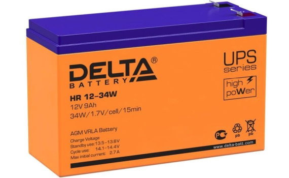 Delta Аккумуляторная батарея HR 12-34W (12V/9Ah)