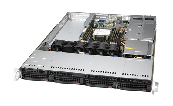 NEW Supermicro SuperServer 1U 510P-WTR no CPU(1)Scalable/TDP 270W/ no DIMM(8)/SATARAID HDD(4)LFF/3x1GbE/2xFHHL,1xLP,M2/500W
